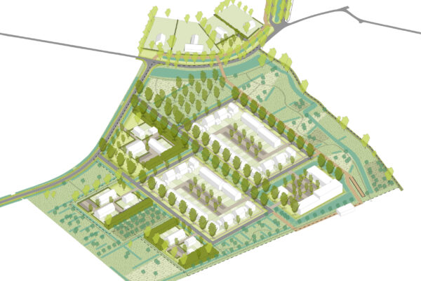 Axonometrie schetsontwerp - Landelijk wijk Bendelaar, Ravenstein