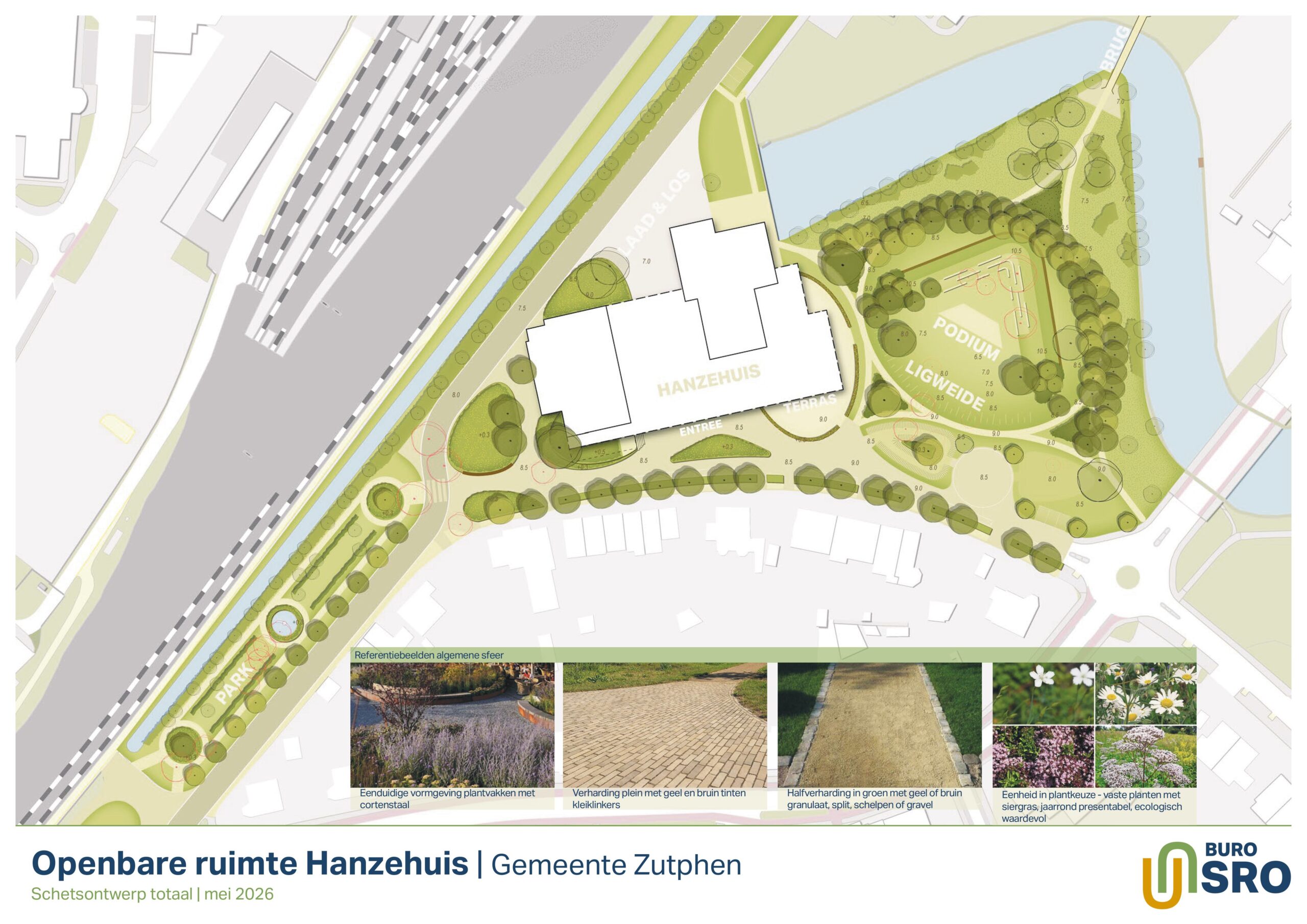 schetsontwerp inrichting buitenruimte hanzehuis zutphen